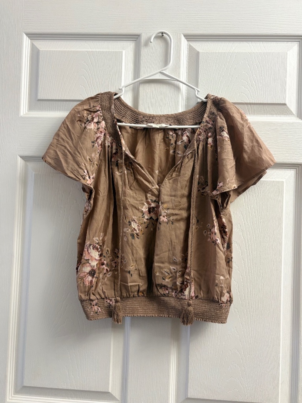 Lucky Brand Women's Boho Floral Peasant Blouse